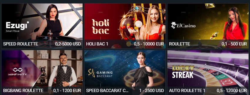 Live казино Melbet 